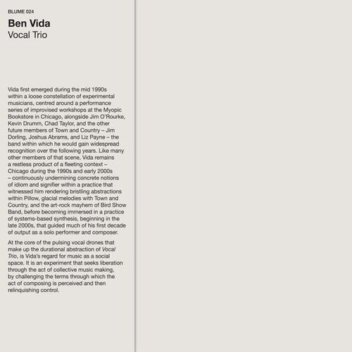 Ben Vida: Vocal Trio - Vinyl LP