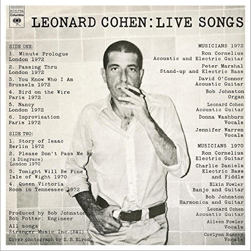 Leonard Cohen: Leonard Cohen: Live Songs - Vinyl LP