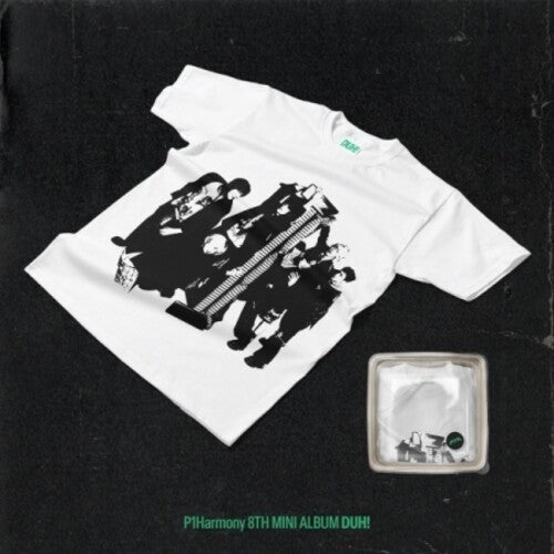 P1Harmony: Duh! - Plain White T-Shirt Version - incl. 44pg Photobook, Envelope, 6 Stickers, 2 Logo Stickers, Folded Poster, Lenticular Photocard + Selfie Photocard - COMPACT DISCS